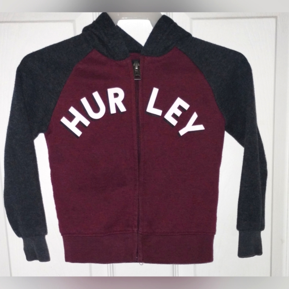 Hurley Boys Size 2T Zip Up Hoodie Like New Condition.